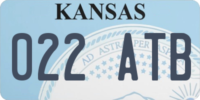 KS license plate 022ATB