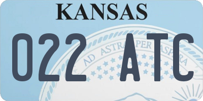 KS license plate 022ATC
