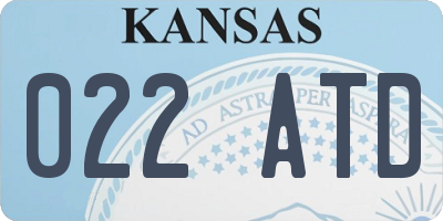 KS license plate 022ATD
