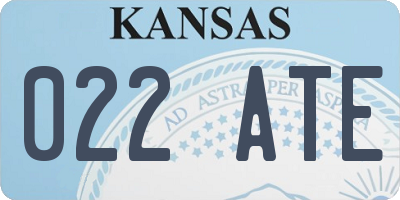 KS license plate 022ATE