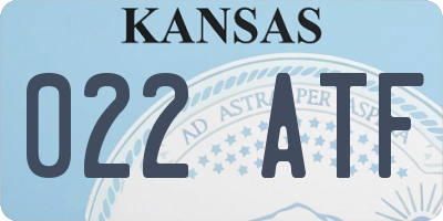 KS license plate 022ATF