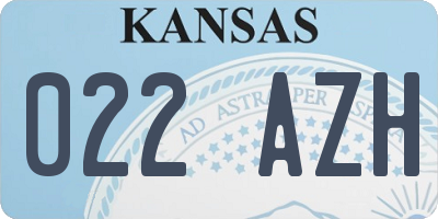KS license plate 022AZH