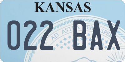 KS license plate 022BAX