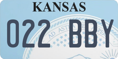 KS license plate 022BBY