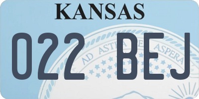 KS license plate 022BEJ