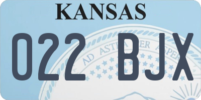 KS license plate 022BJX