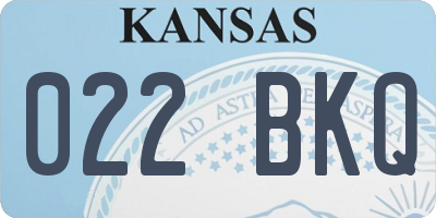 KS license plate 022BKQ