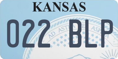 KS license plate 022BLP