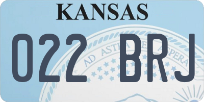 KS license plate 022BRJ