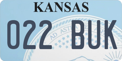 KS license plate 022BUK