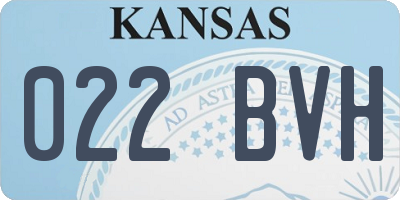 KS license plate 022BVH