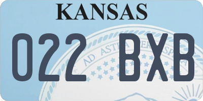 KS license plate 022BXB