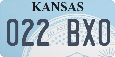 KS license plate 022BXO