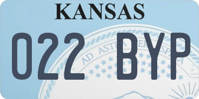 KS license plate 022BYP
