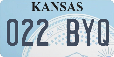 KS license plate 022BYQ