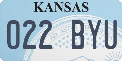KS license plate 022BYU