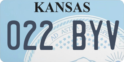 KS license plate 022BYV