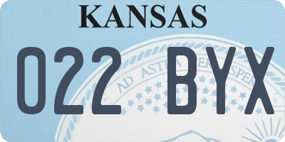 KS license plate 022BYX