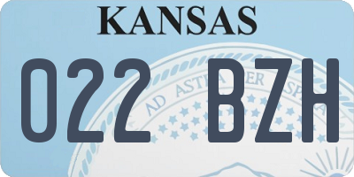 KS license plate 022BZH