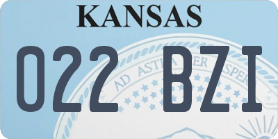 KS license plate 022BZI