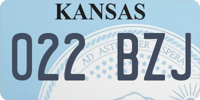 KS license plate 022BZJ