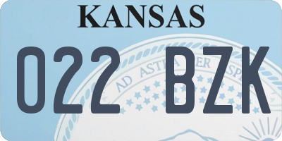 KS license plate 022BZK