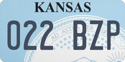 KS license plate 022BZP