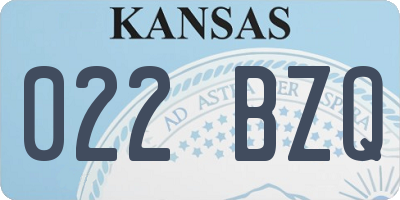 KS license plate 022BZQ