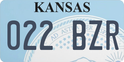 KS license plate 022BZR