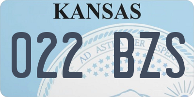 KS license plate 022BZS
