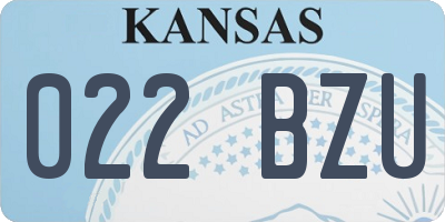 KS license plate 022BZU