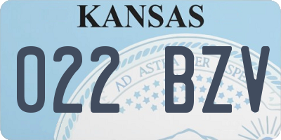 KS license plate 022BZV