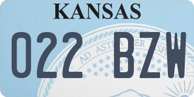 KS license plate 022BZW