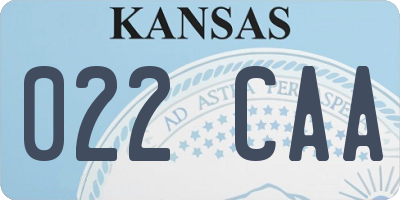 KS license plate 022CAA