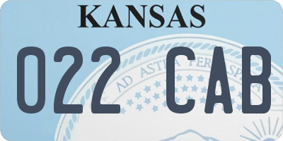 KS license plate 022CAB
