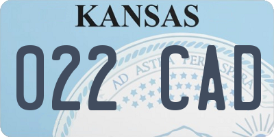 KS license plate 022CAD