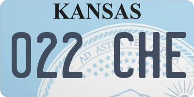 KS license plate 022CHE