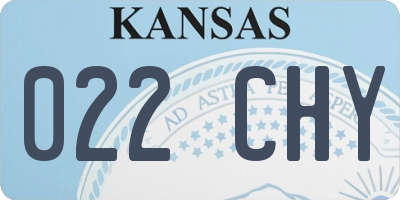 KS license plate 022CHY