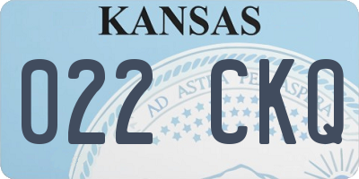 KS license plate 022CKQ
