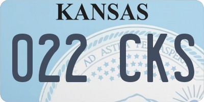 KS license plate 022CKS