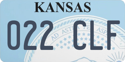 KS license plate 022CLF