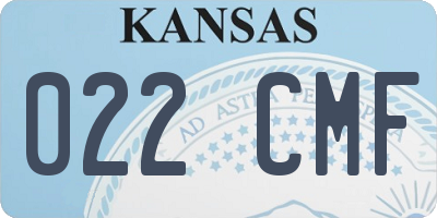 KS license plate 022CMF