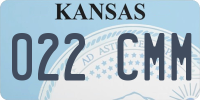 KS license plate 022CMM