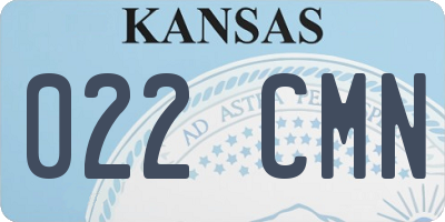KS license plate 022CMN
