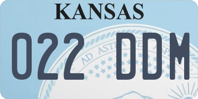 KS license plate 022DDM