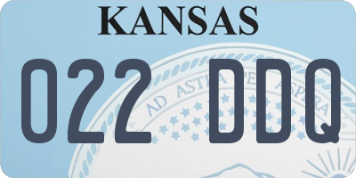 KS license plate 022DDQ