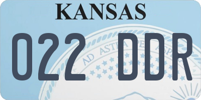 KS license plate 022DDR