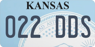 KS license plate 022DDS