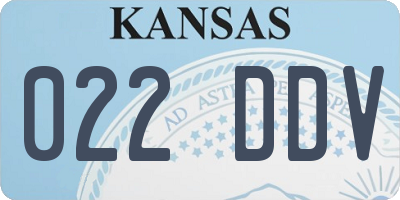 KS license plate 022DDV