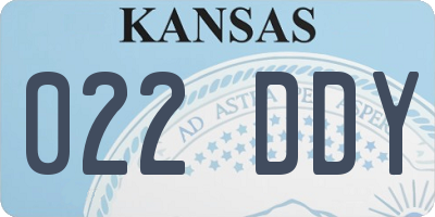KS license plate 022DDY